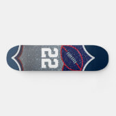 Rood Wit en Blauw Glitter Football Jersey Nummer Persoonlijk Skateboard (Horizontaal)