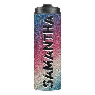 Rood wit en blauw Glitter Tumbler Thermosbeker