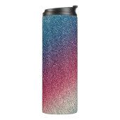 Rood wit en blauw Glitter Tumbler Thermosbeker (Gedraaid links)