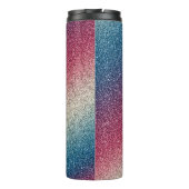Rood wit en blauw Glitter Tumbler Thermosbeker (Achterkant)