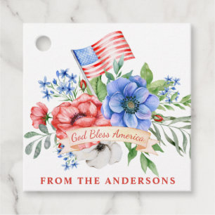 Rood wit en blauw   God Bless America Bedankjes Labels