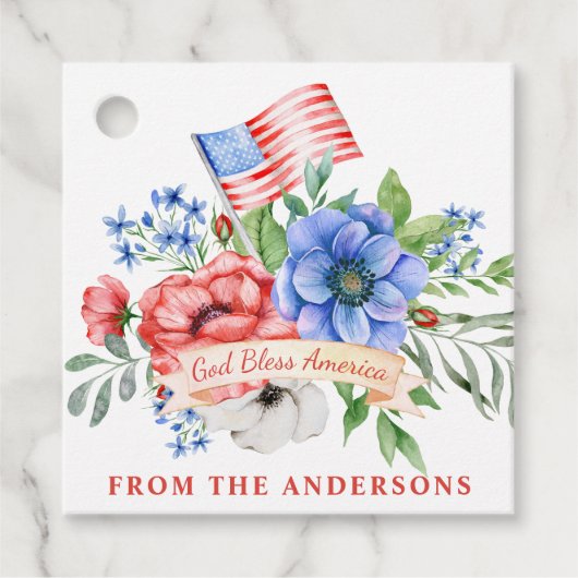 Rood wit en blauw | God Bless America Bedankjes Labels (Voorkant)