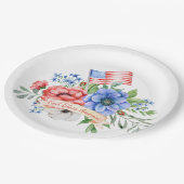 Rood wit en blauw | God Bless America Papieren Bordje (Gekanteld)