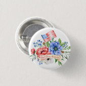 Rood wit en blauw | God Bless America Ronde Button 3,2 Cm (Voorkant /achterkant)