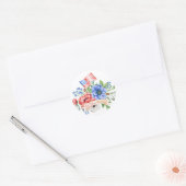 Rood wit en blauw | God Bless America Ronde Sticker (Envelop)