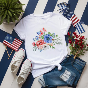 Rood wit en blauw   God Bless America T-shirt
