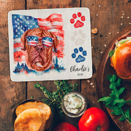 Rood Wit en Blauw Grappige Franse Mastiff Hondensn Snijplank