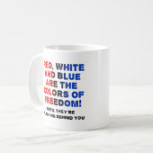 Rood Wit en Blauw Grappige Mok (Voorkant links)
