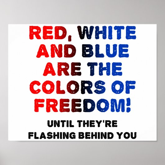 Rood Wit en Blauw Grappige Poster (Voorkant)