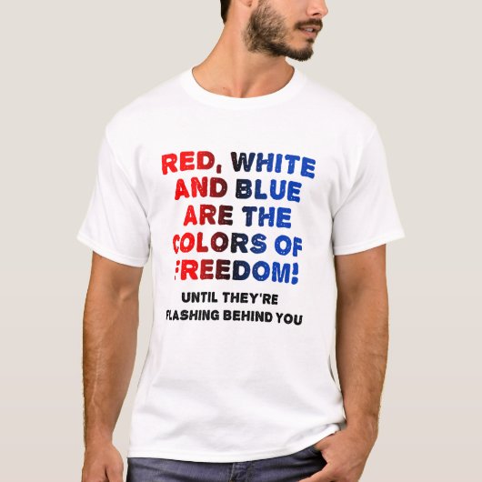 Rood Wit en Blauw Grappige Tshirt (Voorkant)