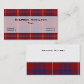 Rood, wit en blauw Hamilton Tartan Pset Visitekaartje (Voorkant / Achterkant)