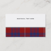 Rood, wit en blauw Hamilton Tartan Pset Visitekaartje (Achterkant)