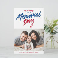 Rood, wit en blauw Happy Memorial Day Fotokaart
