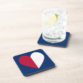 Rood wit en blauw hart bier onderzetter (Rechterzijde)