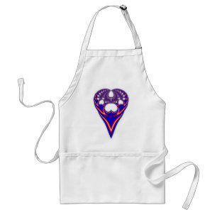 Rood wit en blauw hart Fractal Apron Standaard Schort