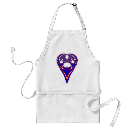 Rood wit en blauw hart Fractal Apron Standaard Schort (Voorkant)