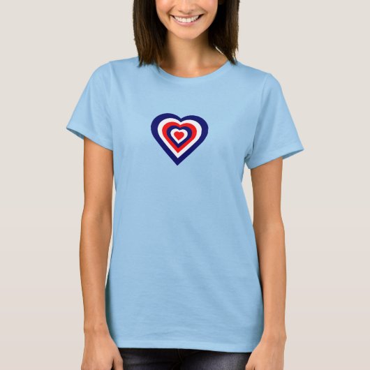 Rood wit en blauw hart t-shirt (Voorkant)