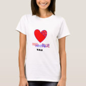 Rood, wit en blauw hart t-shirt (Voorkant)