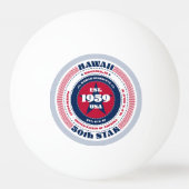 Rood, wit en blauw Hawaii Circle Pingpongbal (Achterkant)