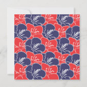 Rood, wit en blauw Hibiscus Flowers Kaart (Achterkant)