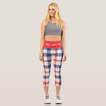ROOD WIT en BLAUW High-Waisted Capris
