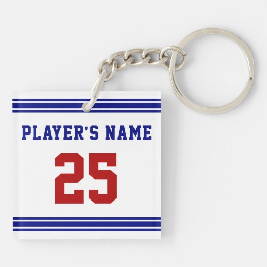 Rood, wit en blauw Hockey-cadeautjes, speciaal aan Sleutelhanger (Achterkant)