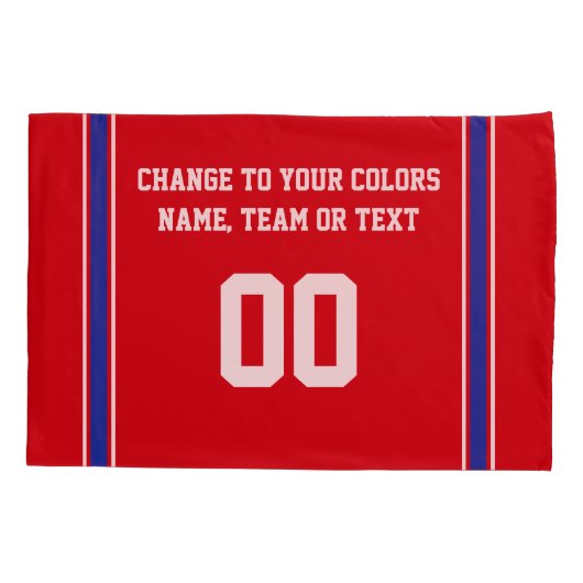 Rood wit en blauw Hockey Pillow Hoesje, speciaal a Kussensloop (Achterkant)