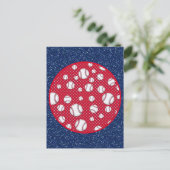 Rood Wit en Blauw Honkbal  Briefkaart (Staand voorkant)
