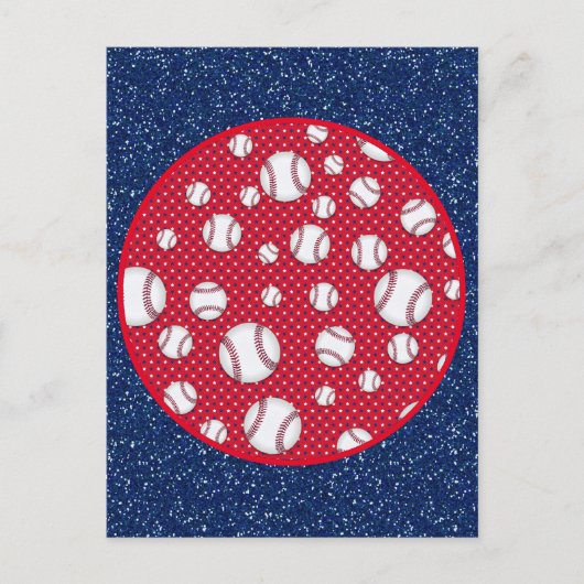 Rood Wit en Blauw Honkbal  Briefkaart (Voorkant)