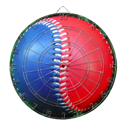 Rood wit en blauw honkbal dartbord (Voorkant)