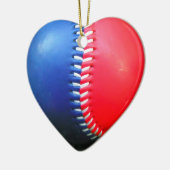 Rood wit en blauw honkbal keramisch ornament (Links)
