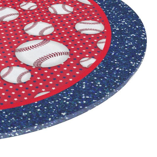 Rood Wit en Blauw Honkbal Snijplank (Hoek)