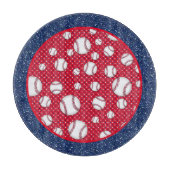 Rood Wit en Blauw Honkbal Snijplank (Voorkant)
