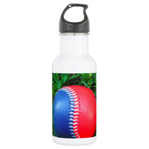 Rood wit en blauw honkbal waterfles