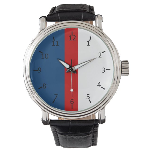 Rood wit en blauw horloge (Voorkant)