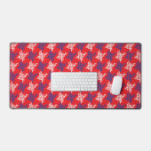 Rood wit en blauw houndstooth patroon bureaumat (Keyboard & Muis)