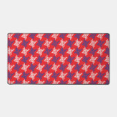 Rood wit en blauw houndstooth patroon bureaumat (Voorkant)