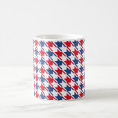 Rood wit en blauw Houndstooth Pattern Koffiemok (Center)