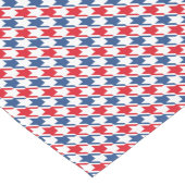 Rood wit en blauw Houndstooth Pattern Korte Tafelloper (Hoek)