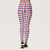 Rood wit en blauw Houndstooth Pattern Leggings (Achterkant)