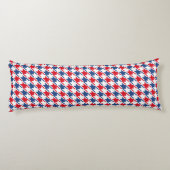 Rood wit en blauw Houndstooth Pattern Lichaamskussen (Achterkant)