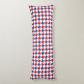 Rood wit en blauw Houndstooth Pattern Lichaamskussen (Achterkant (Verticaal))