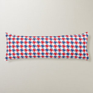 Rood wit en blauw Houndstooth Pattern Lichaamskussen