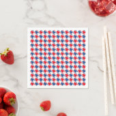 Rood wit en blauw Houndstooth Pattern Servet (Insitu)