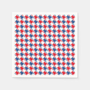 Rood wit en blauw Houndstooth Pattern Servet