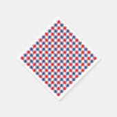 Rood wit en blauw Houndstooth Pattern Servet (Hoek)