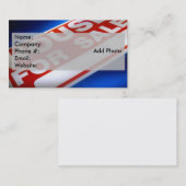 Rood, wit en blauw huis voor verkoop van onroerend visitekaartje (Voorkant / Achterkant)