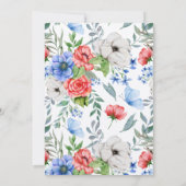 Rood, wit en blauw huwelijk kaart (Achterkant)