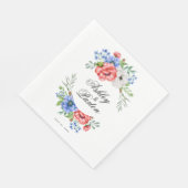 Rood, wit en blauw huwelijk servet (Hoek)