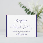 Rood Wit en Blauw Huwelijksreceptie Informatiekaartje (Staand voorkant)